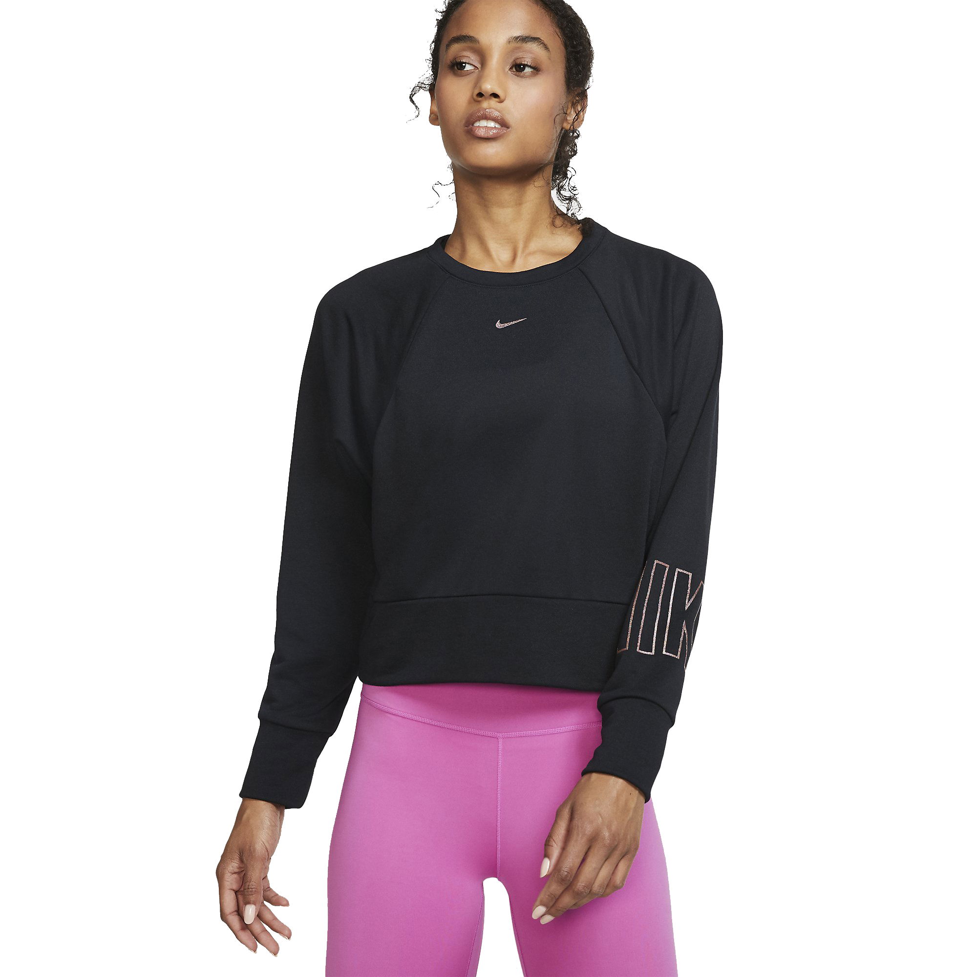 nike dri fit get fit women's graphic crew neck sweatshirt