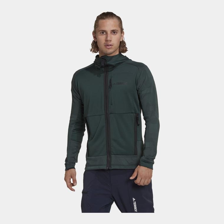 adidas Terrex Tech Fleece Hooded Hiking Fleece Full-Zip Hoodie Erkek Ceket