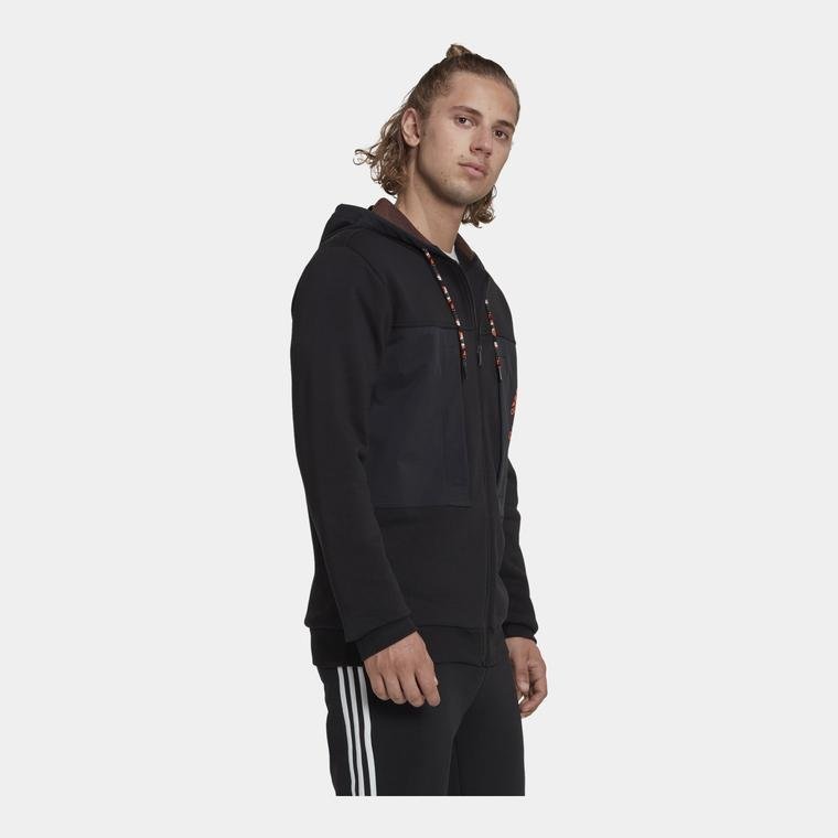 adidas Essentials BrandLove Fleece Full-Zip Hoodie Erkek Sweatshirt