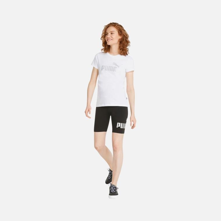 Puma Sportswear Ess+ Metallic Logo Short-Sleeve Kadın Tişört