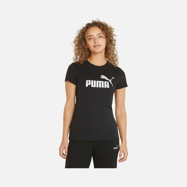 Puma Sportswear Ess+ Metallic Logo Short-Sleeve Kadın Tişört