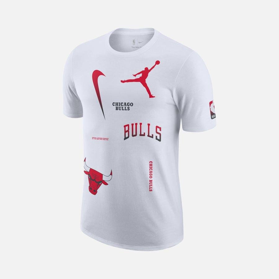 Nike Chicago Bulls Courtside Statement Edition Jordan Max90 NBA Short-Sleeve Erkek Tişört