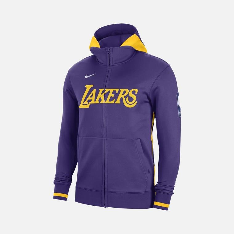 Nike Los Angeles Lakers Showtime Dri-Fit NBA Full-Zip Hoodie Erkek Sweatshirt