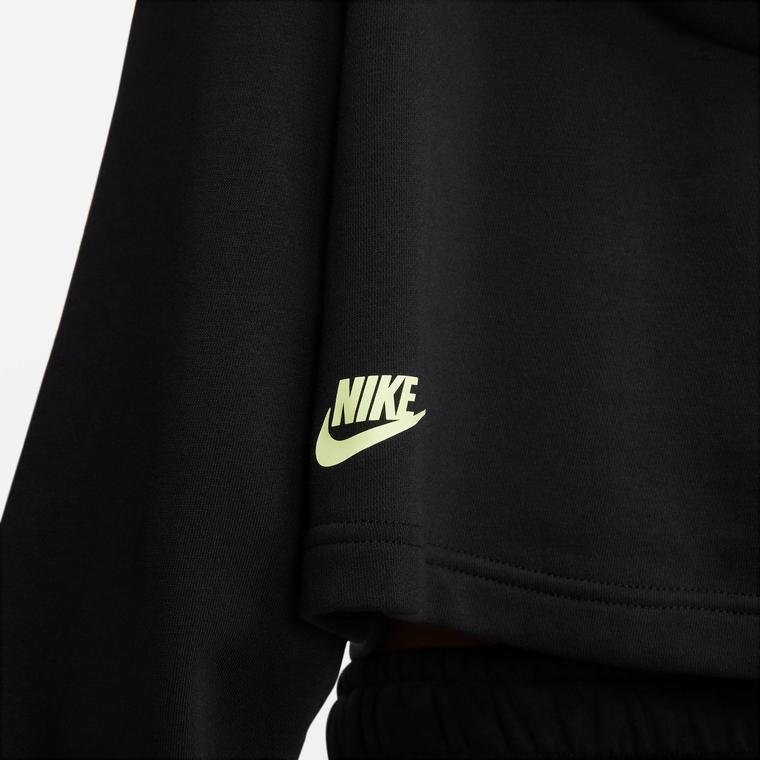 Nike Sportswear Graphic Cropped Fleece Dance Hoodie Kadın Sweatshirt