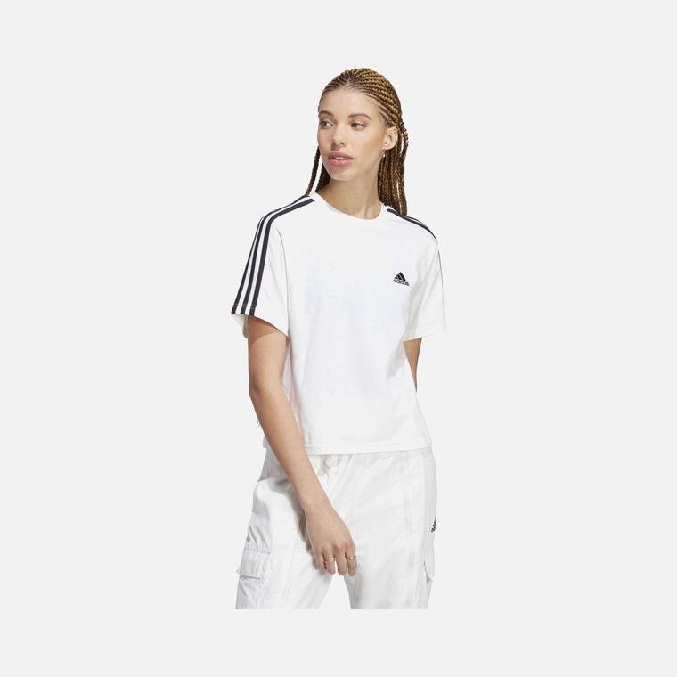 adidas Essentials 3-Stripes Single Jersey Crop Kadın Tişört