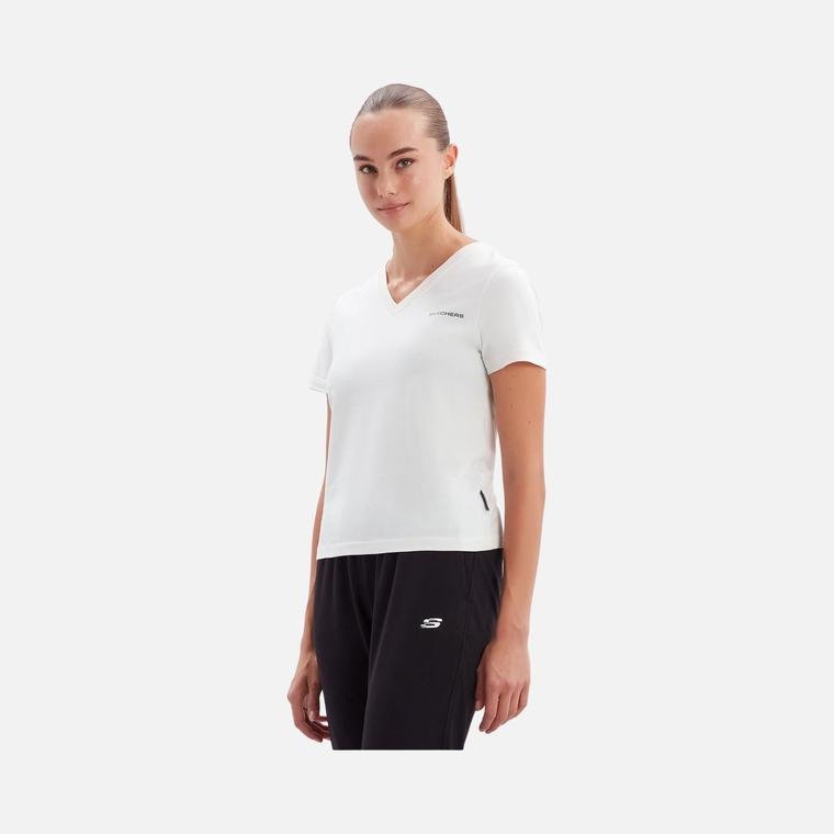 Skechers Sportswear New Basics V-Neck Short-Sleeve Kadın Tişört
