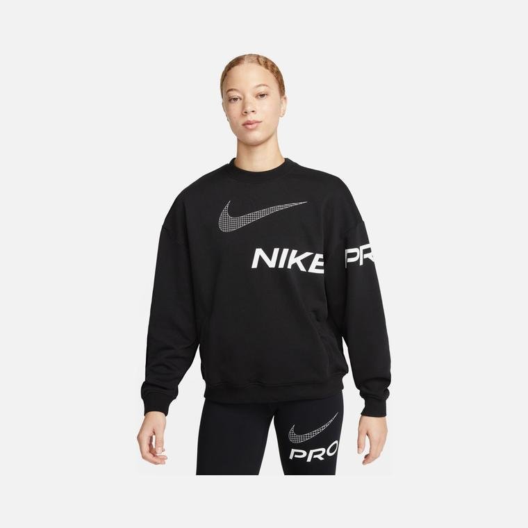 Nike Pro Dri-Fit Get Fit French Terry Graphic Crew-Neck Training Kadın Sweatshirt