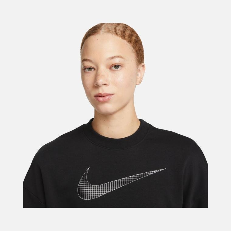Nike Pro Dri-Fit Get Fit French Terry Graphic Crew-Neck Training Kadın Sweatshirt
