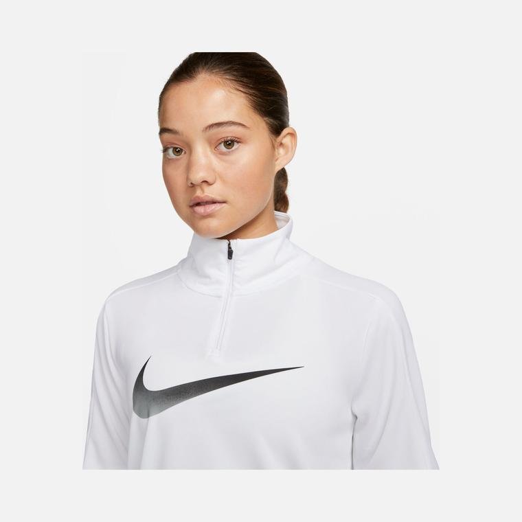 Nike Dri-FİT Swoosh Graphic Half-Zip Running Long-Sleeve Kadın Tişört