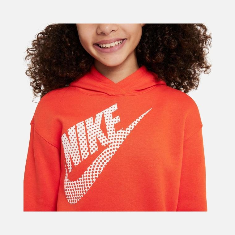 Nike Sportswear Swoosh Graphic Oversized Pullover Dance Hoodie (Girls') Çocuk Sweatshirt